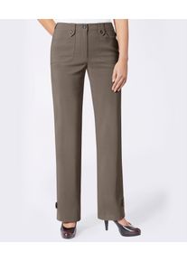 Webhose Lady, Damen, Gr. 46, Normalgr&ouml;&szlig;en, grau (taupe), 83% Polyester, 13% Viskose, 4% Elasthan, unifarben, lang, Hosen Webhose
