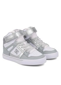 Sneaker DC Shoes "Pure High-Top Ev", M&auml;dchen, Gr. 6,5(38), silber (wei&szlig;, silber), Obermaterial:51.5% Leder, 45.8% Synthetikmaterial, 2.7% Microfaser;, Schuhe Sneaker