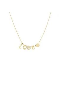 Kette mit Anh&auml;nger Amor "Love/Herz", gold (gelbgoldfarben), Halsketten, Damen, Gelbgold 375, L: 45