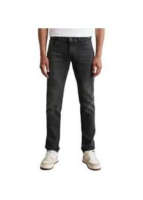 Marc O'Polo Slim-fit-Jeans MARC O'POLO "aus Bio-Baumwoll-Mix", Damen, Gr. 33, L&auml;nge 32, grau (dunkelgrau wash), Obermaterial: 90% Baumwolle, 9% Polyester, 1% Elasthan, unifarben, slim fit normal, Jeans Slim-fit-Jeans