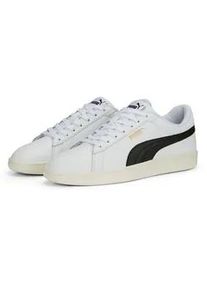 Sneaker Puma "SMASH 3.0 L", Damen, Gr. 44,5, schwarz-wei&szlig; (Puma wei&szlig;, Puma schwarz, Puma gold, frosted ivory), Leder, unifarben, Schuhe Sneaker, mit sportlicher Optik, mit leicht profilierter Gummilaufsohle