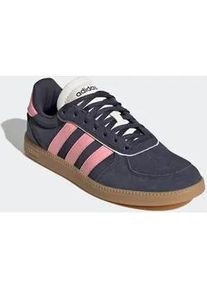 Sneaker Adidas SPORTSWEAR "BREAKNET SLEEK", Damen, Gr. 41, blau (shadow navy, pink spark, sanftes wei&szlig;), Leder, Synthetik, Schuhe Sneaker