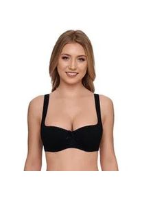 Dirndl-BH SuSa "Wiesn Zauber", Damen, Gr. 95, Cup D, schwarz, Spitze, Obermaterial: 52% Baumwolle, 40% Polyamid, 8% Elasthan, unifarben, bequem, BHs Dirndl-BH, Soft-Cups, Spitze, mit B&uuml;gel, St&auml;bchen in der Seitennaht
