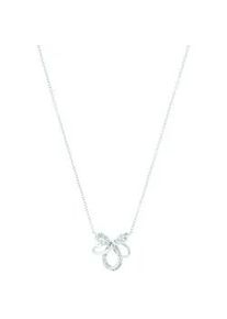 Kette mit Anh&auml;nger Amor "Schleife", bunt (silberfarben, wei&szlig;), Halsketten, Damen, Silber 925 (Sterlingsilber), L: 45 B: 1,3mm, mit Zirkonia (synth.), B:1,3mm