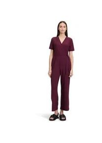 Overall Cartoon "Damen mit Bindeg&uuml;rtel", Damen, Gr. 38, Normalgr&ouml;&szlig;en, lila (schwarz aubergine), Obermaterial: 95% Polyester, 05% Elasthan, loose fit, V-Ausschnitt, Overalls Overall, Design