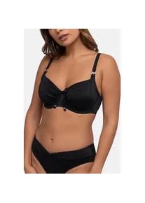 B&uuml;gel-Bikini-Top Dorina "Fiji", Damen, Gr. 85, Cup C, schwarz, Obermaterial: 57% Polyester, 24% Polyamid, 19% Elasthan, unifarben, Bikini-Oberteile, Full Cup, Stoffraffung vorne