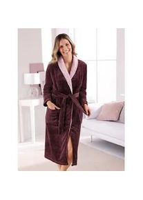 w&auml;schepur Morgenmantel W&Auml;SCHEPUR, Damen, Gr. 44/46, bunt (burgund, ros&eacute;), Kunstfaser, unifarben, Langform, Hausm&auml;ntel