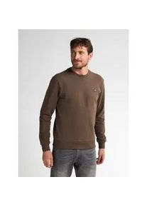 Sweatshirt PETROL INDUSTRIES, Herren, Gr. 3XL, braun (mud), Sweatware, Obermaterial: 95% Baumwolle, 5% Elasthan, regular fit taillenbedeckt, Rundhals, Rippb&uuml;ndchen, Sweatshirts Sweatshirt, mit Logo Stickerei