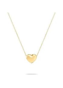 Kette mit Anh&auml;nger ECHTZEIT "Schmuck Geschenk Edelstahl Halskette Puffy Heart Herz", gold (gelbgoldfarben), Halsketten, Damen, Edelstahl, L: 45 B: 2mm, B:2mm