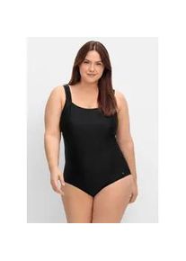 Badeanzug sheego, Damen, Gr. 42, Cup C, schwarz, Polyamid, Badeanz&uuml;ge Badeanzug