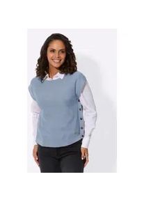 Pullunder Casual Looks "Pullunder", Damen, Gr. 46, blau (bleu), 50% Baumwolle, 50% Polyacryl, unifarben, Pullover Pullunder