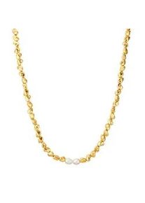 Kette ohne Anh&auml;nger YOKOAMII "Y112", gelbgold, Halsketten, Damen, 43,5cm Basiskette + 5,0cm Verl&auml;ngerung, mit Perle