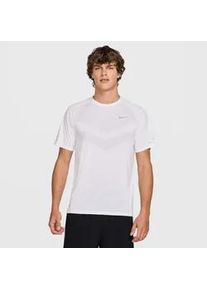 Laufshirt Nike "Nike Stride Men's Dri-FIT ADV Short-Sleeve Running Top", Herren, Gr. L, wei&szlig;, reflect, Obermaterial: 100% Polyester, normal, Rundhals, Shirts Laufshirt