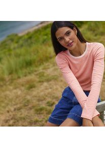 LANDS' END Langarmshirt aus mikrofeinem Baumwollripp, Damen,  Pink, Baumwolle/Elasthan, by Lands' End