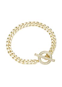 Armband "Armband Panzerkette, Schlie&szlig;e mit Zirkonia, Silber 925", gold, Giorgio Martello MILANO, Armb&auml;nder, Damen, Silber 925 (Sterlingsilber), Armband