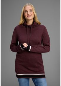 Schalkragenpullover Kangaroos, Damen, Gr. 52/54, bordeaux, Strick, Obermaterial: 50% Baumwolle, 50% Polyacryl, l&auml;ssig geschnitten lang, Rippb&uuml;ndchen, Pullover Schalkragenpullover, mit hohem Schalkragen auch in gro&szlig;en Gr&ouml;&szlig;en