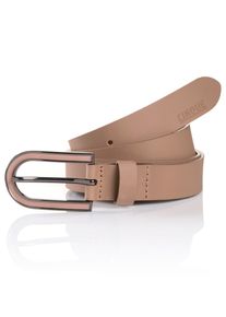 Lederg&uuml;rtel Cinque "PULA", Damen, Gr. 85, grau (taupe), Rindsleder, unifarben, G&uuml;rtel Lederg&uuml;rtel, Logopr&auml;gung auf der Spitze