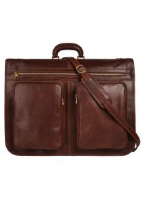 Pike Reisetasche PIK&Eacute;, Damen, Gr. B/H/T: 56cm x 47cm x 14cm onesize, braun, Leder, gl&auml;nzend, Taschen Reisetasche, echt Leder, Made in Italy