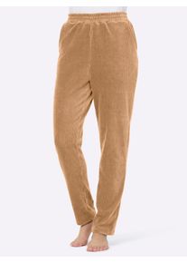 Dehnbund-Hose feel good, Damen, Gr. 44/46, Normalgr&ouml;&szlig;en, braun (camel), 70% Baumwolle, 25% Polyester, 5% Elasthan, unifarben, Hosen Dehnbund-Hose