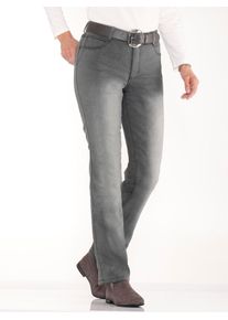 Thermojeans Casual Looks, Damen, Gr. 50, Normalgr&ouml;&szlig;en, grau (grau, denim), 81% Baumwolle, 17% Polyester, 2% Elasthan, unifarben, lang, Jeans Thermojeans