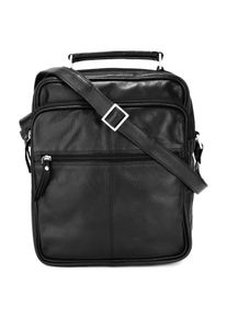 Umh&auml;ngetasche SZUNA, Herren, Gr. B/H/T: 31cm x 28cm x 19cm onesize, schwarz, Leder, gemustert, Taschen Umh&auml;ngetasche, echt Leder