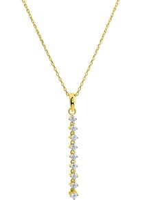 Kette mit Anh&auml;nger Firetti "Schmuck Geschenk Gold 375 Halsschmuck Halskette Ankerkette", gelb (gelbgoldfarben, wei&szlig;goldfarben, kristallwei&szlig;), Halsketten, Damen, Gelbgold 375, L: 45, Kette mit Anh&auml;nger, mit Zirkonia (synth.)