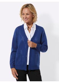 Cardigan CLASSIC, Damen, Gr. 46, royalblau, 100% Polyacryl, unifarben, Strickjacken Cardigan