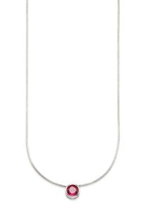 Kette mit Anh&auml;nger Bruno Banani "Schmuck Geschenk Silber 925 Halsschmuck Halskette Schlangenkette Stein", bunt (silberfarben, rot), Halsketten, Damen, Silber 925 (Sterlingsilber), L: 45, Kette mit Anh&auml;nger, mit Zirkonia (synth.), Korund (synth.) oder Spinell (synth.)