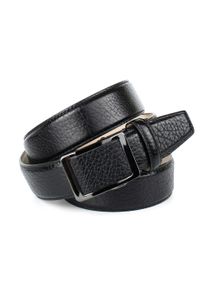 Lederg&uuml;rtel Anthoni Crown, Herren, Gr. 85, schwarz, Leder, genarbt, unifarben, festlich, G&uuml;rtel Lederg&uuml;rtel, mit schwarzer gl&auml;nzender G&uuml;rtelschlie&szlig;e