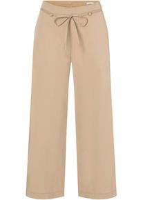 7/8-Hose MAC "CHIARA BELT cropped", Damen, Gr. 46, N-Gr, beige (desert), Web, Obermaterial: 77% Baumwolle, 20% Polyamid, 3% Elasthan, unifarben, weit 7/8-L&auml;nge, Hosen 7/8-Hose, Wide Fit, mit geradem, weitem Bein