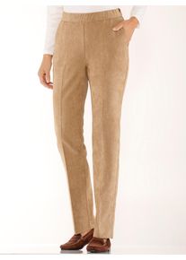 Cordhose Classic Basics, Damen, Gr. 46, Normalgr&ouml;&szlig;en, braun (camel), 85% Polyester, 12% Polyamid, 3% Elasthan, unifarben, lang, Hosen Cordhose