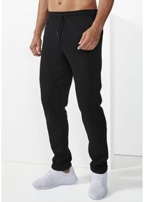 Sweathose Bruno Banani, Herren, Gr. S (44/46), N-Gr, schwarz, Piqu&eacute;, Obermaterial: 65% Polyester, 35% Baumwolle, unifarben, Basic, bequem lang, Hosen Sweathose, Jogginghose aus sch&ouml;ner Strukturware, Topseller