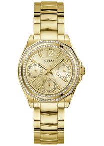 Multifunktionsuhr Guess "RITZY", gold (goldfarben), Armbanduhren, Damen, Multifunktionsuhr, Armbanduhr, Quarzuhr, Damenuhr