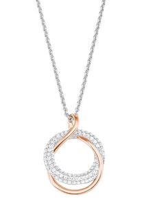 Kette mit Anh&auml;nger Amor "Kreis in Kreis", rosa (silberfarben, ros&eacute;goldfarben, wei&szlig;), Halsketten, Damen, Silber 925 (Sterlingsilber), L: 50, Kette mit Anh&auml;nger, mit Zirkonia (synth.)