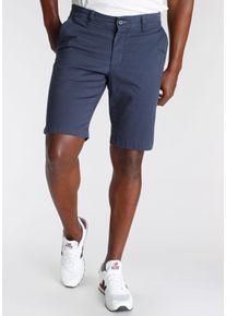 Chinoshorts DELMAO, Herren, Gr. 36, N-Gr, blau (marine), Obermaterial: 98% Baumwolle, 2% Elasthan, unifarben, normal kniefrei, Hosen Chinoshorts, mit Details