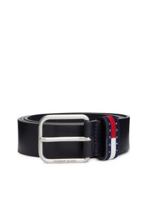Lederg&uuml;rtel Tommy Jeans "TJM RYAN 3.5 cm breit", Herren, Gr. 80, schwarz night navy, Rindsleder, G&uuml;rtel Lederg&uuml;rtel, mit Logo auf G&uuml;rtelschlaufe