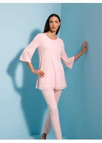 w&auml;schepur Schlafanzug W&Auml;SCHEPUR, Damen, Gr. 44/46, ros&eacute;, 50% Baumwolle, 50% Viskose, Homewear-Sets Schlafanzug
