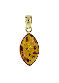 Kettenanh&auml;nger OSTSEE-SCHMUCK "- Macy - Silber 925/000, vergoldet - Bernstein" Gr. 30, gold (goldfarben, gelb), Schmuckanh&auml;nger, Damen, Silber 925 (Sterlingsilber), Kettenanh&auml;nger