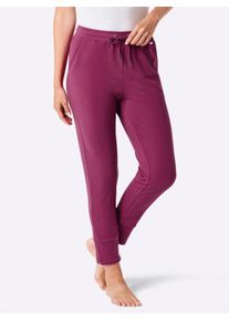 Jerseyhose feel good, Damen, Gr. 44/46, Normalgr&ouml;&szlig;en, malve, 50% Baumwolle, 50% Polyester, unifarben, Hosen Jerseyhose