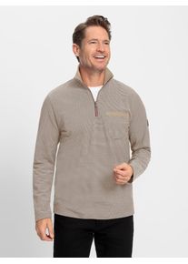 Langarmshirt Marco Donati "Langarm-Shirt", Herren, Gr. 48/50, beige (sesam, meliert), 100% Baumwolle, meliert, Shirts Langarmshirt