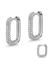 Paar Creolen Firetti "Schmuck Geschenk Silber 925 Ohrschmuck Ohrringe", silberfarben, kristallwei&szlig;, kristallwei&szlig;, Ohrringe, Damen, Silber 925 (Sterlingsilber), Paar Creolen, Made in Germany - mit Zirkonia (synth.)