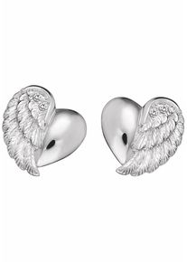 Paar Ohrstecker Engelsrufer "Little magic HERZFL&Uuml;GEL", silber (silberfarben, kristallwei&szlig;), Ohrringe, Damen, Silber 925 (Sterlingsilber), Paar Ohrstecker, mit Zirkonia (synth.)