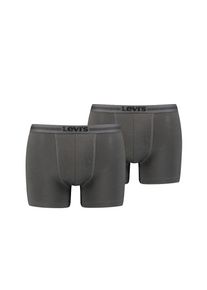 Levi's Boxershorts LEVI'S "LEVIS MEN TENCEL BOXER BRIEF 2P", Herren, Gr. L, 2 Stk., grau (schwarz shadow), Obermaterial: 95% Lyocell, 5% Elasthan, k&ouml;rpernah, Unterhosen Boxershorts, mit breitem Logobund