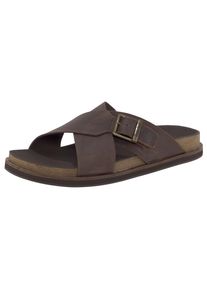 Outdoorsandale Timberland "Amalfi Vibes Cross Slide", Herren, Gr. 41,5, braun, Leder, Schuhe Outdoorsandale