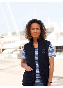 Fleeceweste Casual Looks, Damen, Gr. 44, blau (marine), 100% Polyester, unifarben, Westen Fleeceweste