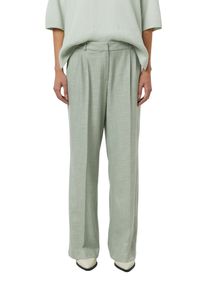 Stoffhose comma, Damen, Gr. 34, N-Gr, light khaki, Web, Obermaterial: 52% Viskose, 45% Polyester, 3% Elasthan, meliert, normal lang, Hosen Stoffhose, meliert, mit geradem Bein und Bundfalte