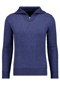 Rundhalspullover Ragman, Herren, Gr. 48, blau (marineblau), Strick, 95% Baumwolle 5% Kaschmir, Pullover Rundhalspullover