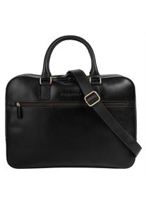 Aktentasche Bugatti "REMO", Damen, Gr. B/H/T: 40cm x 29cm x 9cm onesize, schwarz, Leder, leicht gl&auml;nzend, unifarben, Taschen Aktentasche, echt Leder