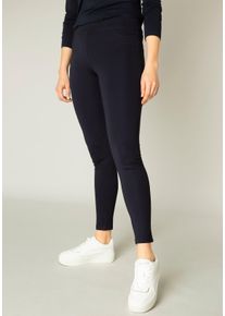 Jeggings Base Level "Ornika", Damen, Gr. 46, N-Gr, blau (navy dunkelblau), Web, Obermaterial: 65% Viskose, 30% Polyamid, 5% Elasthan, unifarben, figurbetont kn&ouml;chelfrei, Hosen Jeggings, Bequemes Material in Skinny-Fit-Optik
