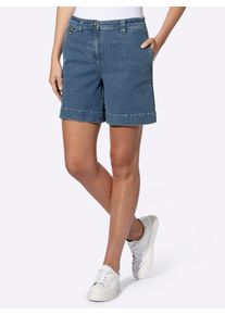 Shorts Heine, Damen, Gr. 46, Normalgr&ouml;&szlig;en, blau, bleached, 99% Baumwolle, 1% Elasthan, unifarben, Hosen Shorts